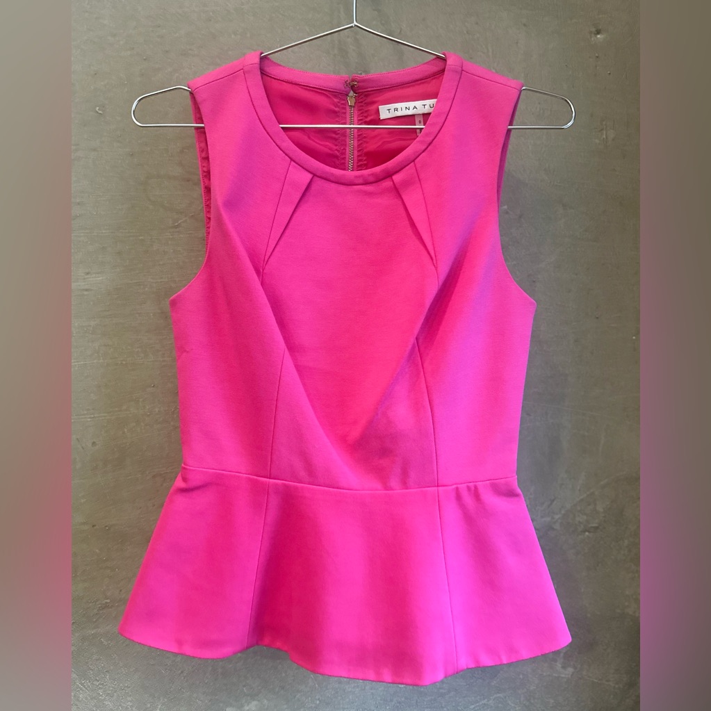 Trina Turk | Ponte Peplum Top, Pink